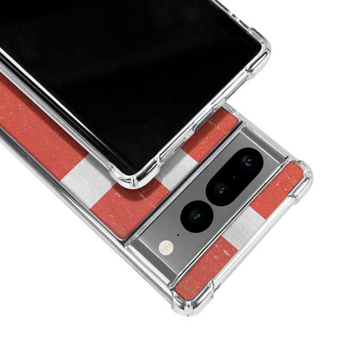 Denmark Flag Distressed Google Pixel 7 Pro Clear Case